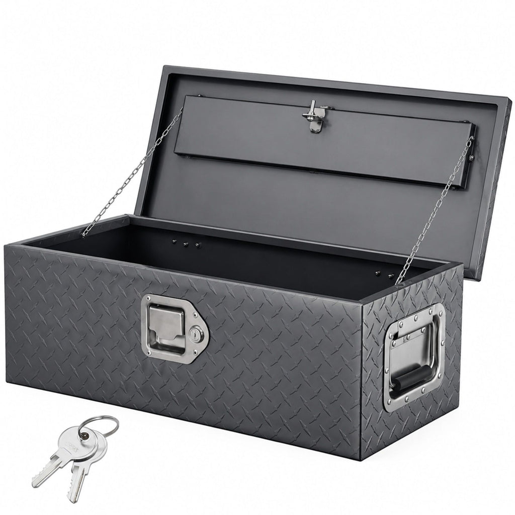 Boite a outils en aluminium avec profil a barre pour benne de pickup