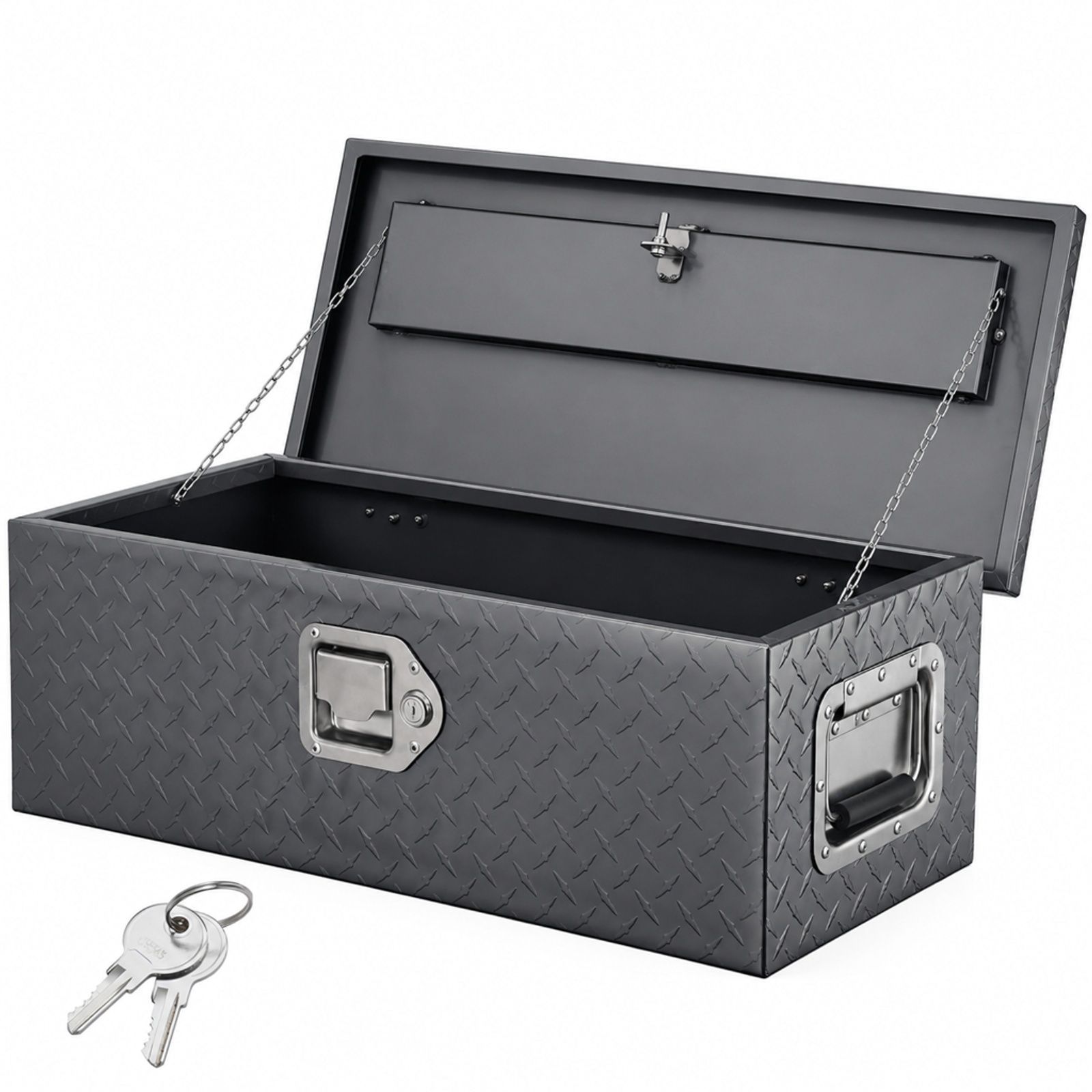 Boite a outils en aluminium avec profil a barre pour benne de pickup