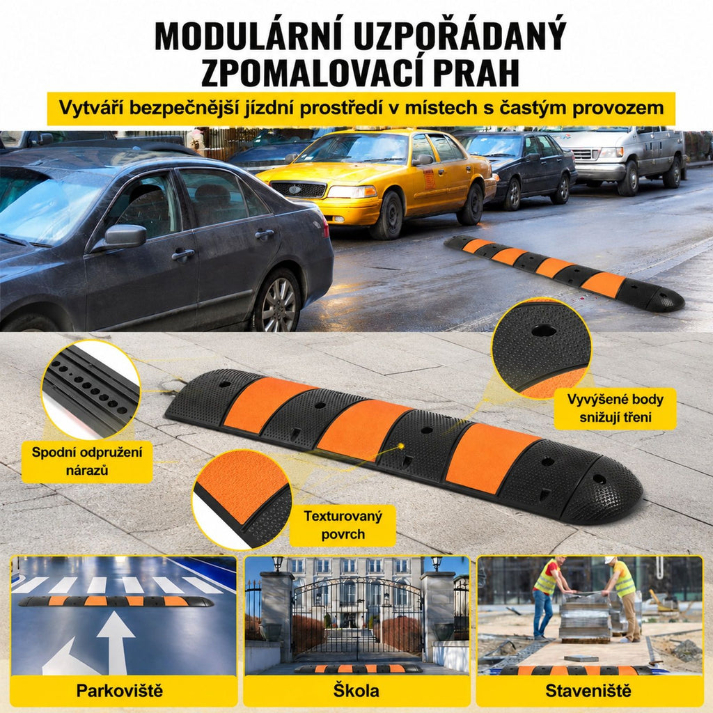 Modulární gumový nájezd na kabely pro příjezdovou cestu se dvěma koncovými krytkami